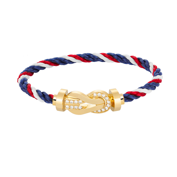 ˇShiny JewelryˇCHANCE LARGE 8 FIGURE BUCKLE HALF DIAMOND BRACELET GOLD