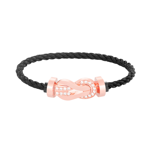 ˇShiny JewelryˇCHANCE LARGE 8 FIGURE BUCKLE HALF DIAMOND BRACELET ROSE GOLD