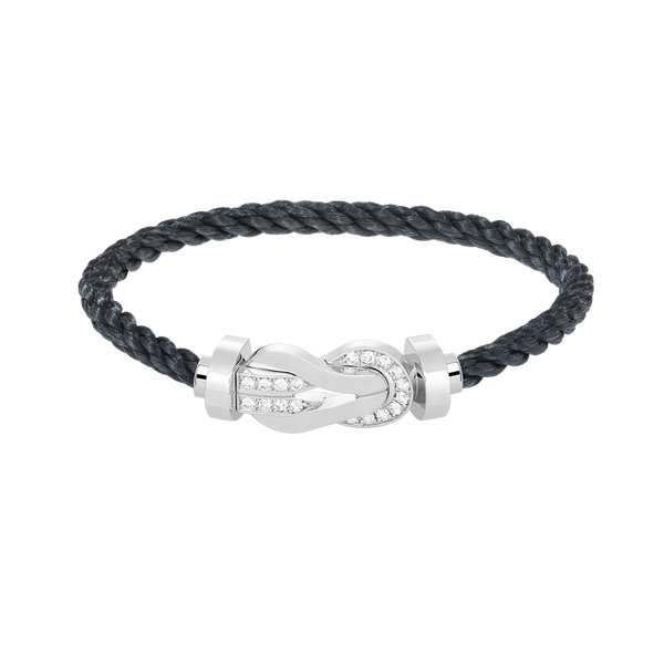 ˇShiny JewelryˇCHANCE LARGE 8 FIGURE BUCKLE HALF DIAMOND BRACELET SILVER