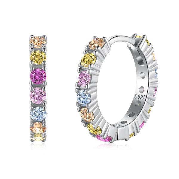 ˇShiny JewelryˇRadiant Colorful Round Cut Earrings