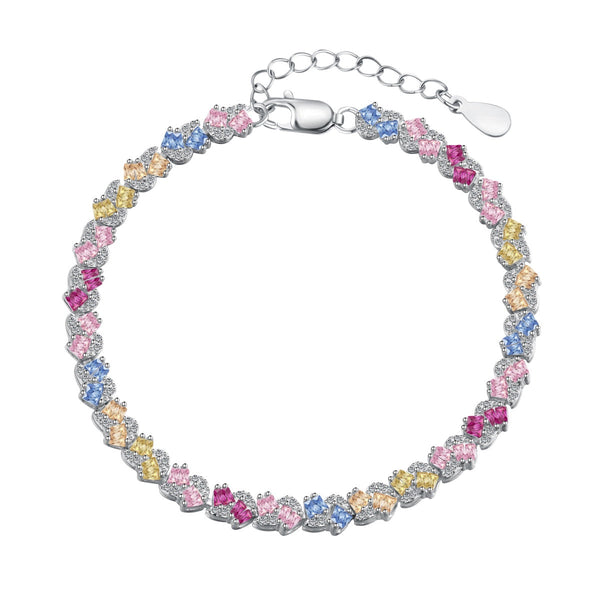 ˇShiny JewelryˇOrnate Colorful Flower Shape Party Bracelet