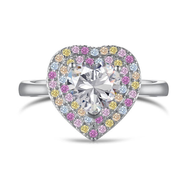 ˇShiny JewelryˇDelicate Ebullient Heart Shape Wedding Ring