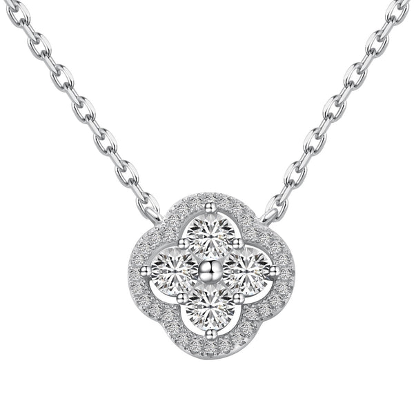 ˇShiny JewelryˇExquisite Necklace With Four-Leaf Clover Flower Design