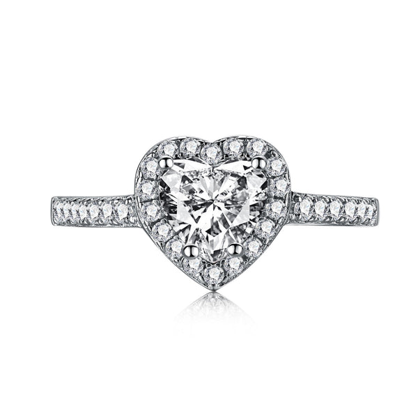 ˇShiny JewelryˇEternity Splashy Romantic Heart Shape Lover Ring