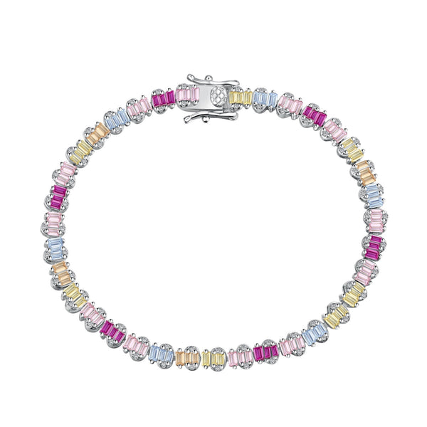 ˇGlänzender SchmuckˇZartes buntes Partyarmband im Smaragdschliff