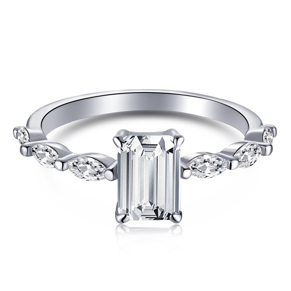 ˇShiny Jewelryˇ1.0 Carat Dainty Resplendent Radiant Cut Daily Ring