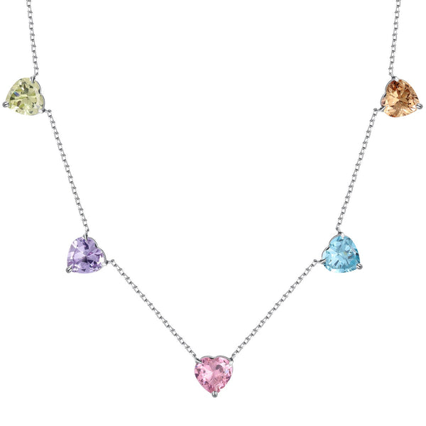 ˇShiny JewelryˇSparkling Colorful Heart Cut Necklace