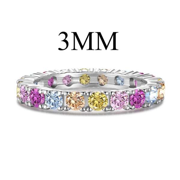 ˇShiny JewelryˇDazzling Lustrous Round Cut Tennis Ring