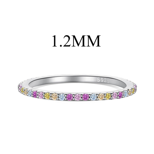 ˇShiny JewelryˇOrnate Colorful Round Cut Tennis Ring