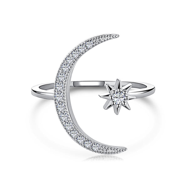 ˇShiny JewelryˇEternity Moon & Star Ring