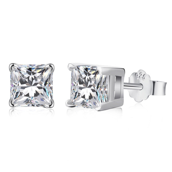 ˇShiny Jewelryˇ1.0 Carat Radiant Princess Cut Wedding Earrings