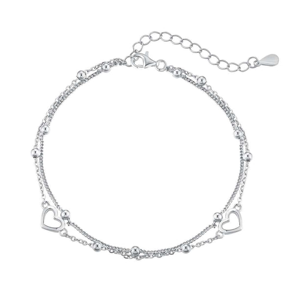 ˇShiny JewelryˇZierliches doppellagiges Love Heart Armband
