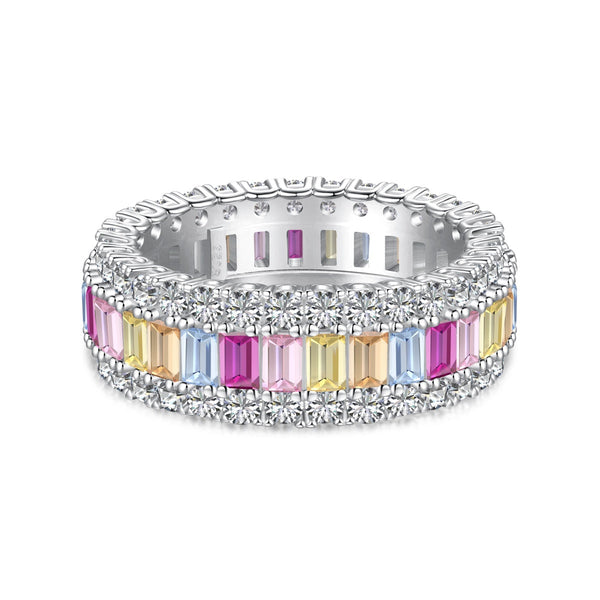 ˇShiny JewelryˇDainty Colorful Radiant Cut Daily Ring