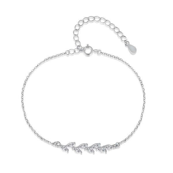 ˇShiny JewelryˇElegantes Armband in Weizenblattform