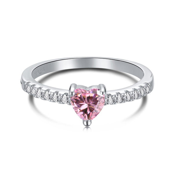 ˇShiny Jewelryˇ0.5 Carat CaratEternity Charming Heart Shape Lover Ring