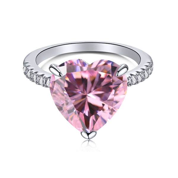 ˇShiny Jewelryˇ6.0 Carat Luxurious Sparkling Romantic Heart Cut Lover Ring