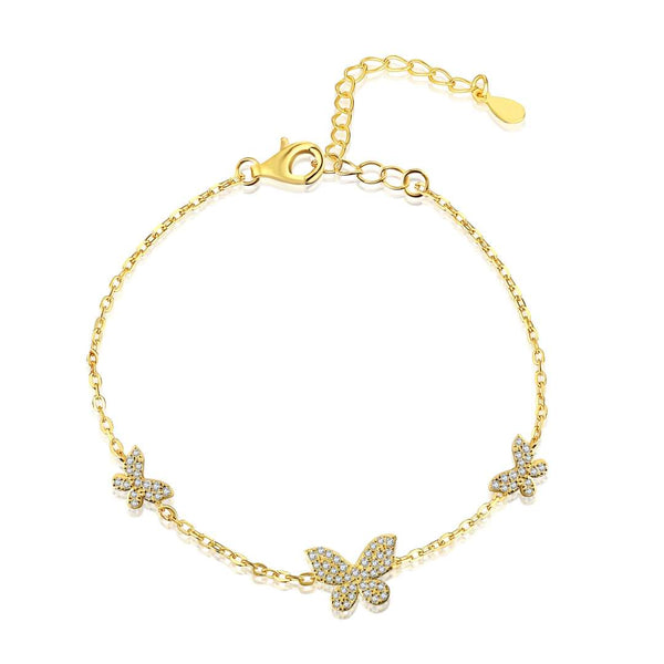 ˇShiny JewelryˇDelicate Butterfly Pendant Bracelet
