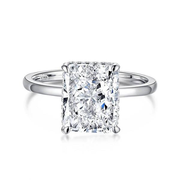 ˇShiny Jewelryˇ4.0 Carat Ornate Enchanting Radiand Cut Banquet Ring