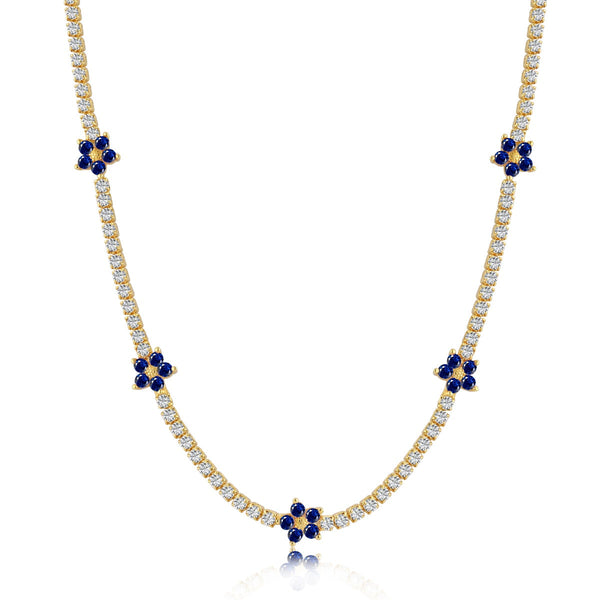 ˇShiny JewelryˇLuxurious Colorful Flower Tennis Necklace