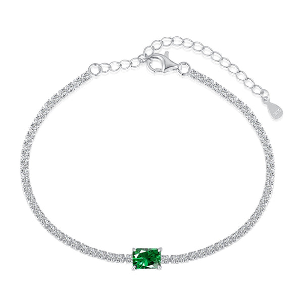 ˇShiny Jewelryˇ1.0 Carat Unique Emerald Cut Banquet Bracelet