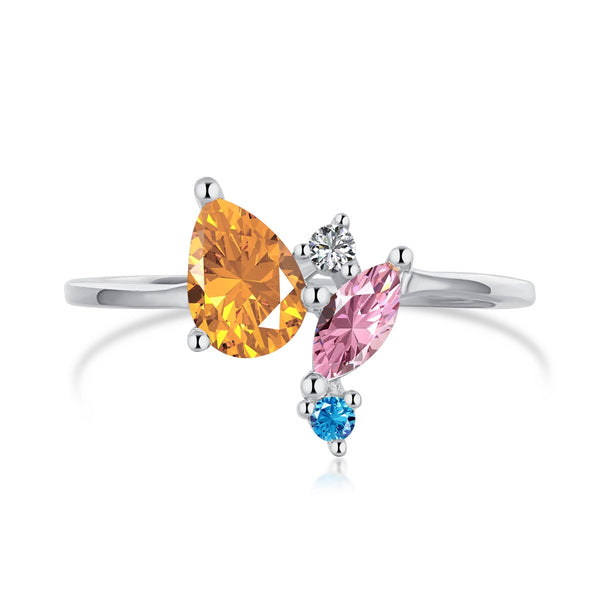 ˇShiny JewelryˇRadiant Colorful Multi Cut Daily Ring