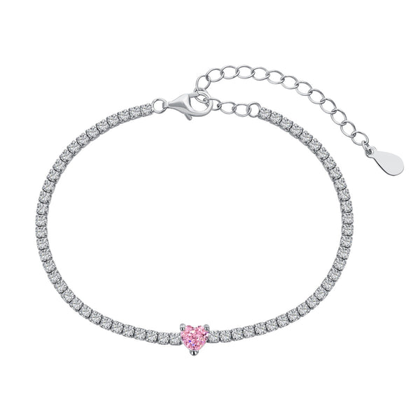 ˇShiny Jewelryˇ0.5 Carat Elegant Romantic Heart Shape Lover Bracelet