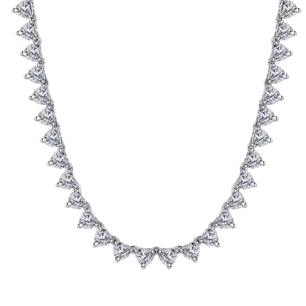 ˇShiny JewelryˇOrnate Heart Cut Tennis Necklace