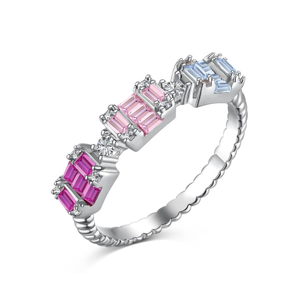 ˇShiny JewelryˇUnique Colorful Emerald Cut Party Ring