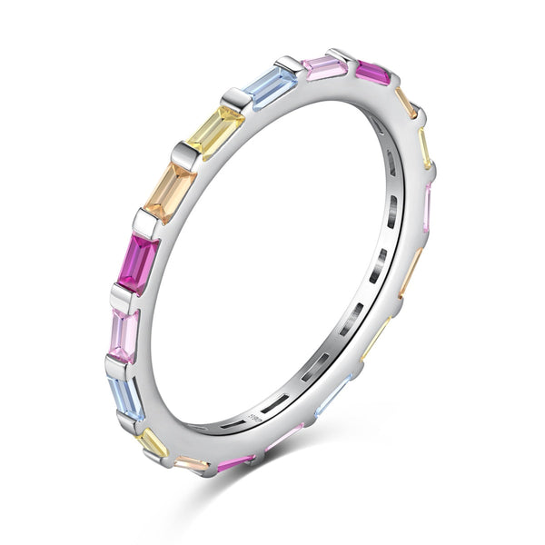 ˇShiny JewelryˇExquisite Multicolored Emerald Cut Daily Ring