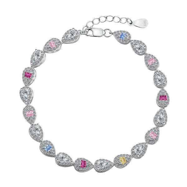 ˇShiny Jewelryˇ0.25 Carat Radiant Water Drop Shape Daily Bracelet