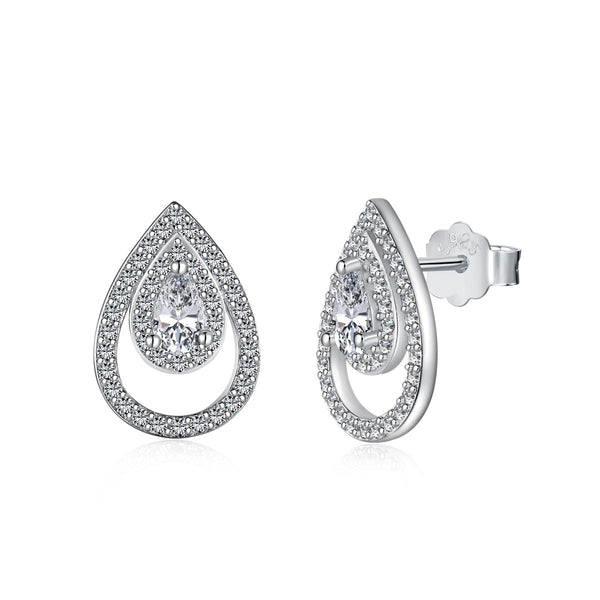 ˇShiny JewelryˇSparkling Delicate Water Drop Shape Daily Earrings