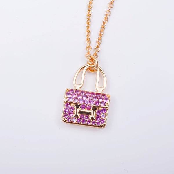 ˇShiny JewelryˇCONSTANCE ANHÄNGER LILA DIAMANT HALSKETTE