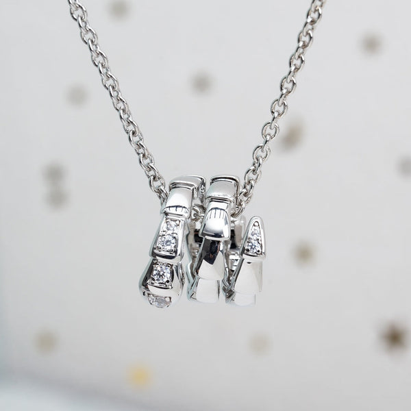 ˇShiny JewelryˇSERPENTI SILVER NECKLACE DIAMOND