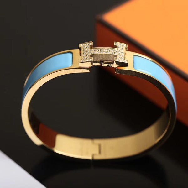 ˇShiny JewelryˇH CLOUD BLUE ARMBAND GOLD DIAMANT