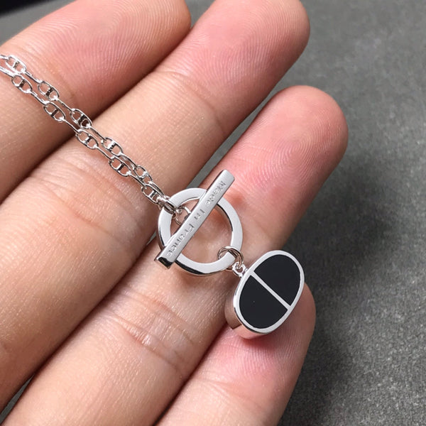 ˇShiny JewelryˇCHAINE VERSO SCHWARZE KERAMIKHALSKETTE