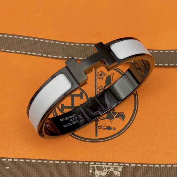 ˇShiny JewelryˇH ARMBAND 12MM SCHWARZ WEISS KERAMIK