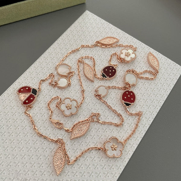 ˇShiny JewelryˇLUCKY SPRING 15 MOTIFS ROSÉGOLD HALSKETTE