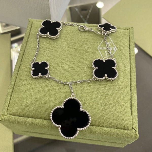 ˇShiny JewelryˇCLOVER 5 MOTIFS ONYX ARMBAND