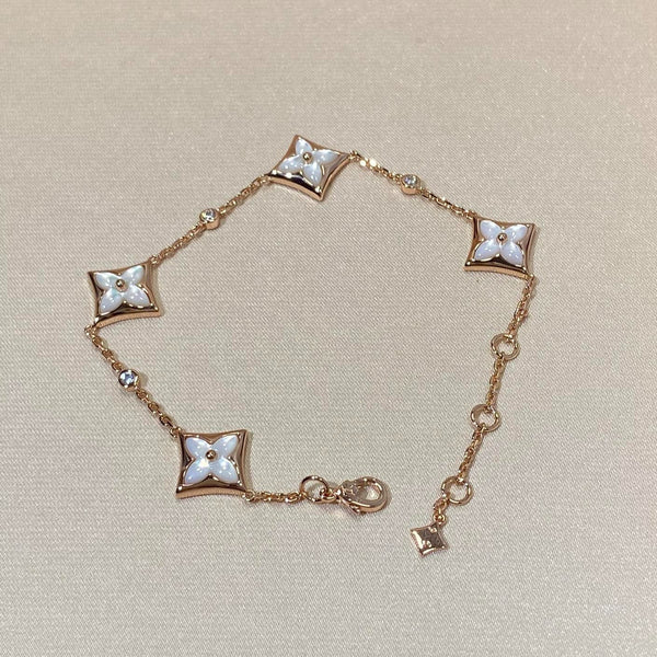 ˇShiny JewelryˇSTAR 4 MOTIF MOP DIAMOND PINK GOLD BRACELET