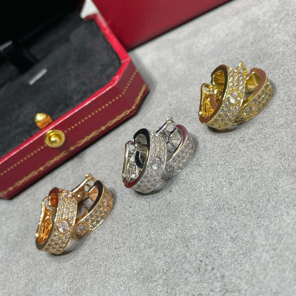 ˇShiny JewelryˇLOVE 5.5MM DIAMOND PAVED EARRINGS