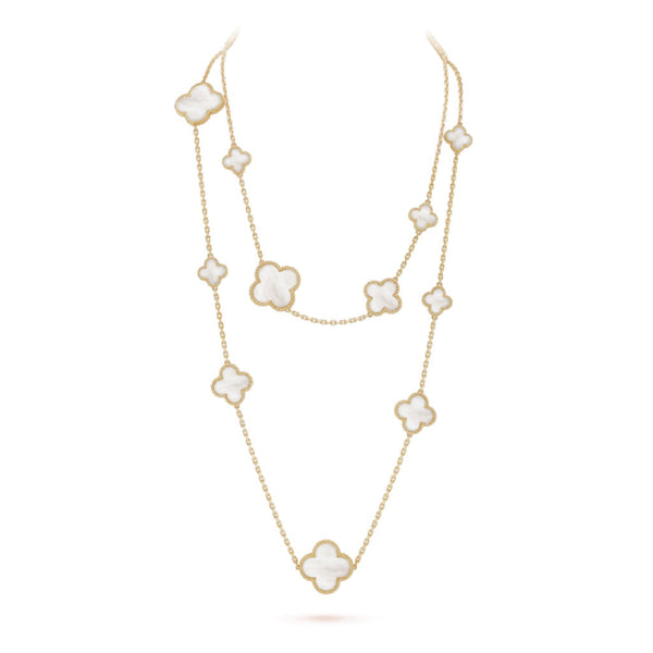 ˇShiny JewelryˇHalskette mit Kleeblattmotiv, 16, Weißgold