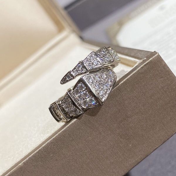 ˇShiny JewelryˇSERPENTI LARGE RING SILVER DIAMOND PAVED