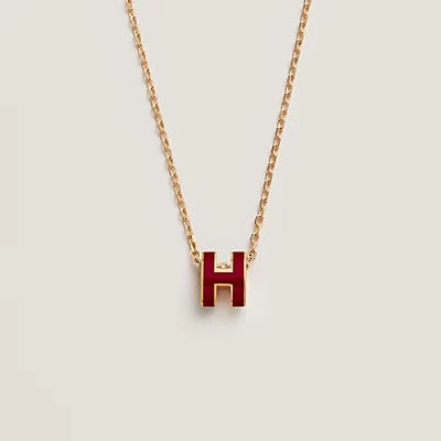ˇShiny JewelryˇHM CLIC ROTE EMAILLE GOLD HALSKETTE