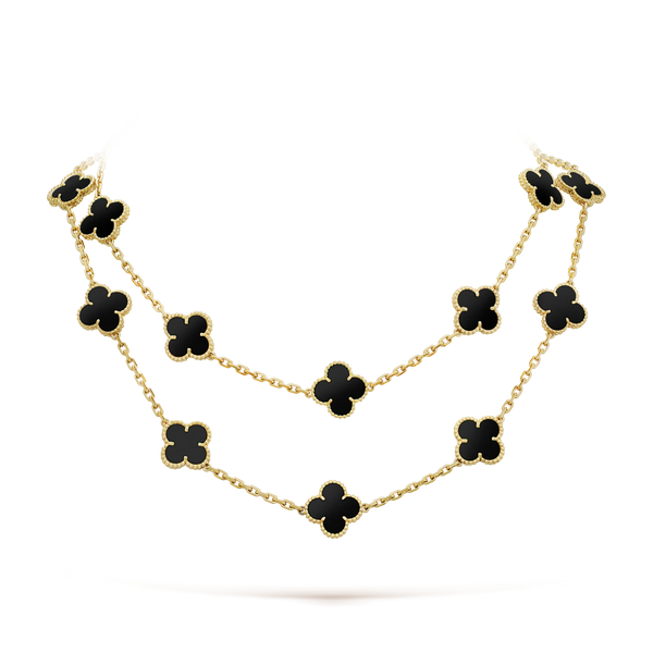 ˇShiny JewelryˇCLOVER 20 MOTIFS ONYX NECKLACE