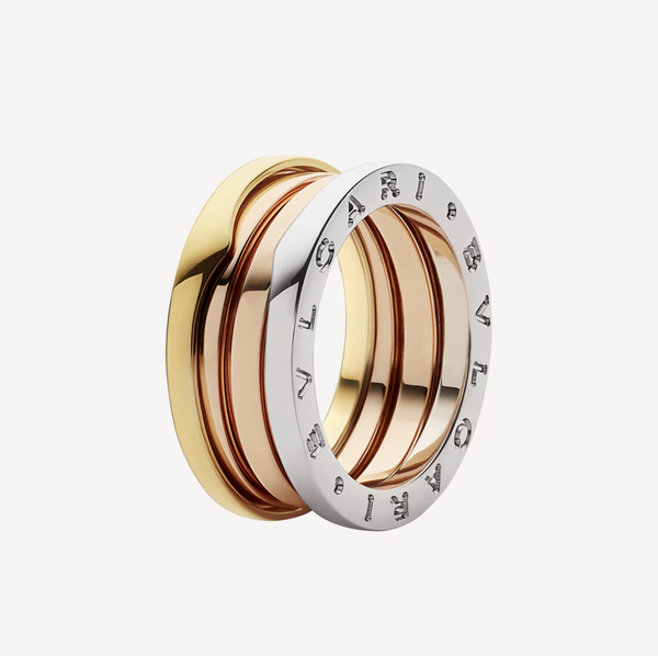 ˇShiny JewelryˇZERO 1 THREE-BAND ROSE WHITE AND YELLOW RING