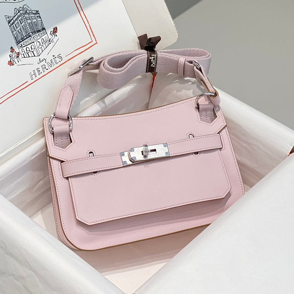 HM JYPSIERE SHOULDER BAG 23 IN BABY PINK CALFSKIN
