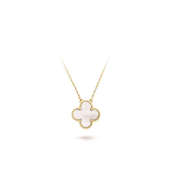 ˇShiny JewelryˇCLOVER 15MM MITTLERE WEISSE MOP-HALSKETTE 