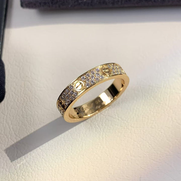 ˇShiny JewelryˇLOVE RING 3.6MM DIAMOND PAVED
