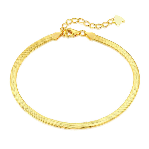 ˇShiny JewelryˇFlache Schlangenknochen-Kettenklingenhalskette