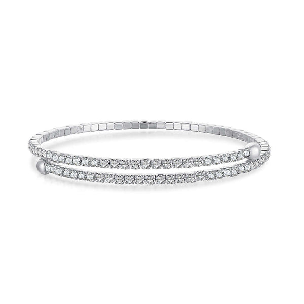 ˇShiny JewelryˇRow of Diamonds Round Fashion Bracelet